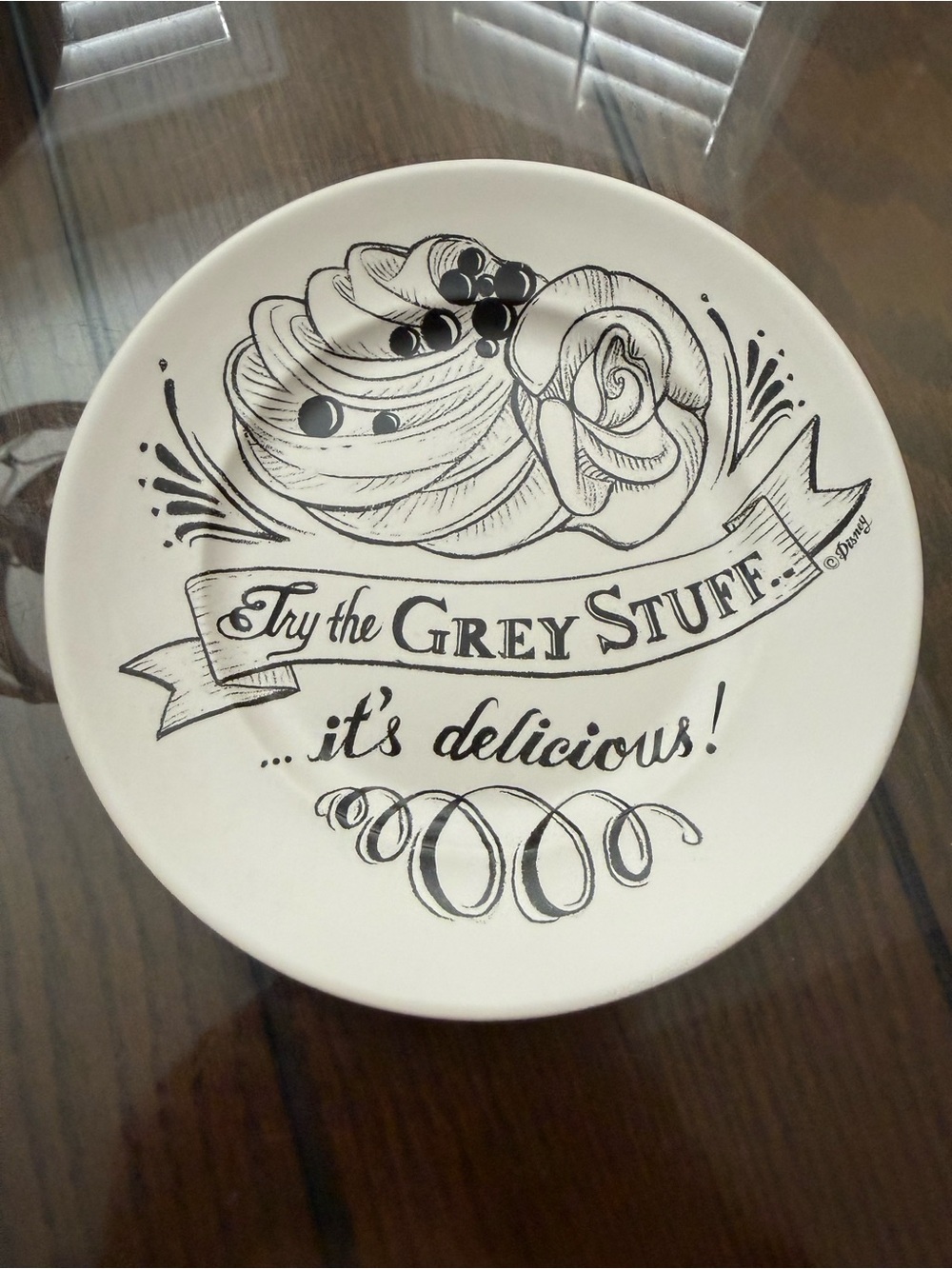 Disney beauty and the beast Grey Stuff Dessert Plate be our guest